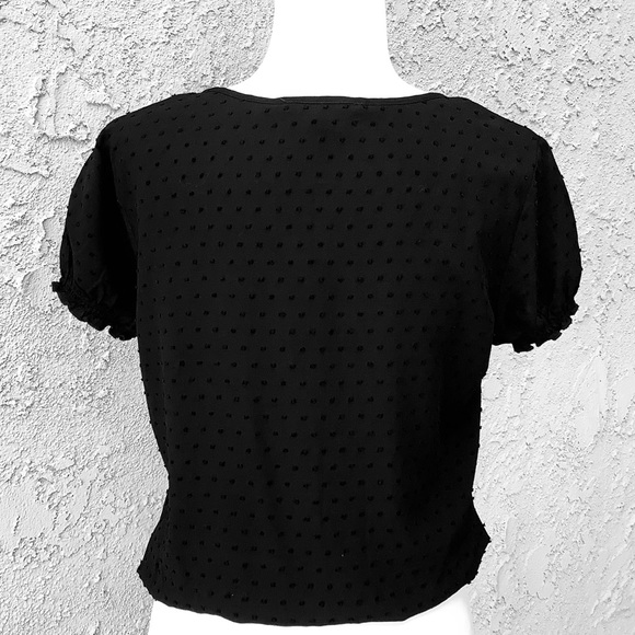 Romeo & Juliet Couture NWT Swiss Dot Floral Embroidered Peasant Top, Small - Picture 7 of 10